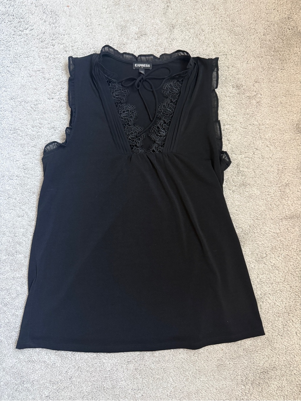 Express Black Lace-Trim V-Neck Sleeveless Camisole